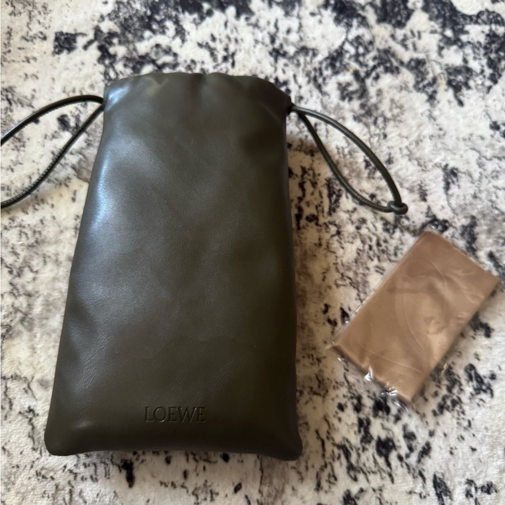 Loewe Dark Green Leather Pouch